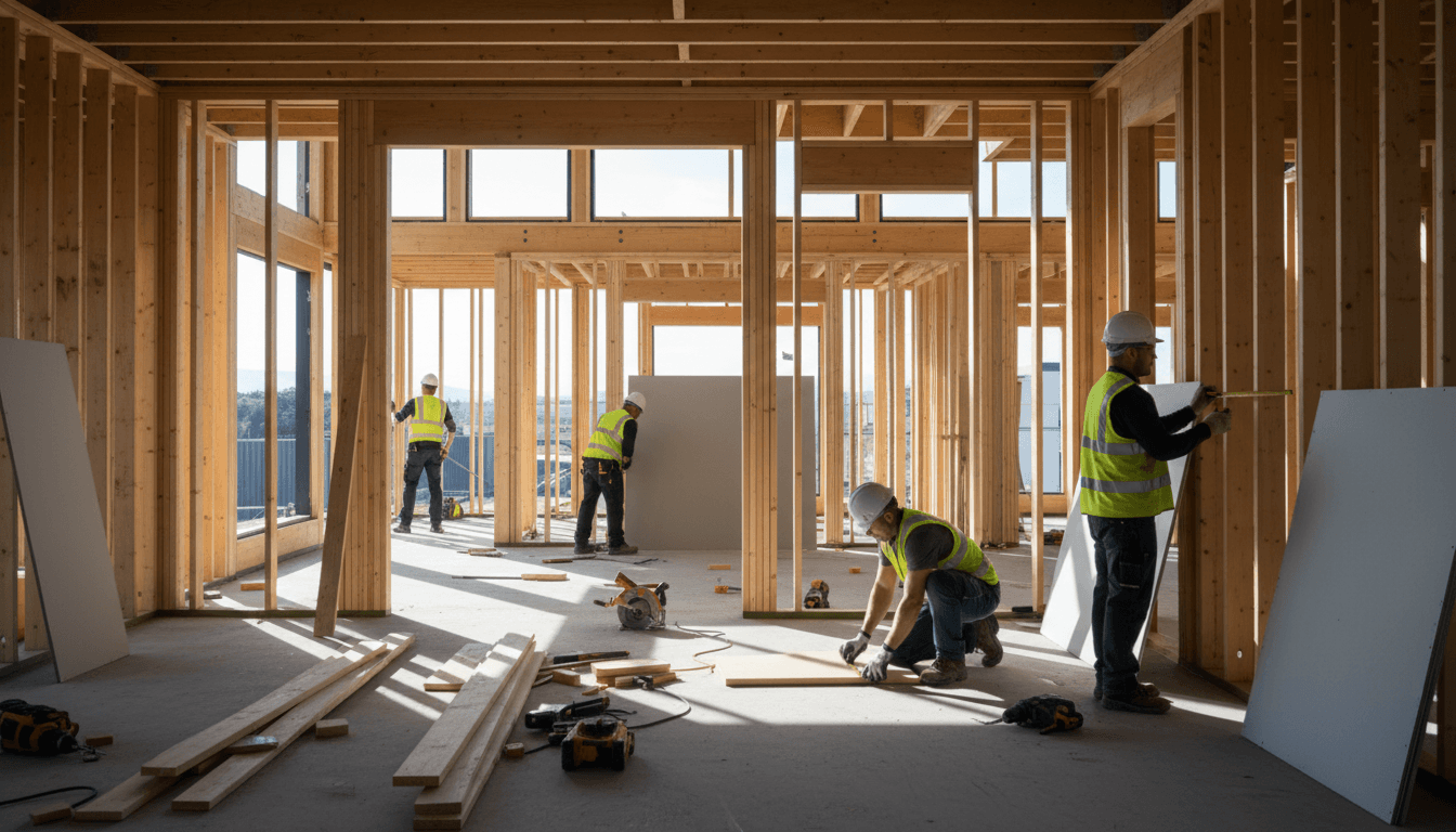 Construction crew framing new home in Fort Pierce
