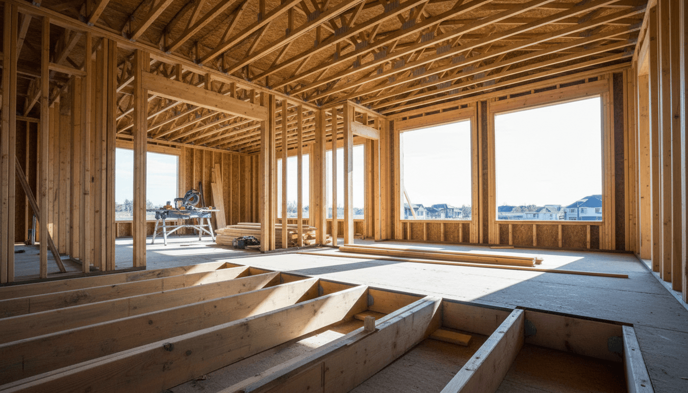 Custom home construction in Fort Pierce with foundation and framing